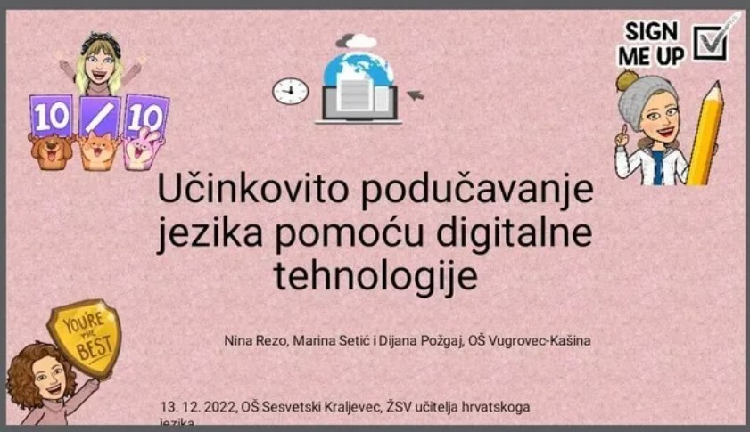 Predavanje Učinkovito podučavanje jezika pomoću digitalne tehnologije